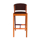 Kit 6 Banquetas Alta De Madeira Com Encosto Tecido Sintético