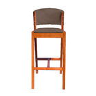 Kit 6 Banquetas Alta De Madeira Com Encosto Veludo Ana Ideal