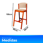 Kit 6 Banquetas Alta De Madeira Com Encosto Veludo Bege Ana I