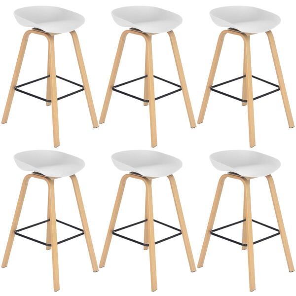 Kit 6 Banquetas Altas Bancada Cozinha Cassia Bd 76 Cm