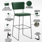 Kit 6 Banquetas Altas Cozinha Sala Jantar Base Em Aço Fixa Al