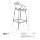 Kit 6 Banquetas Altas Masters Allegra 76 Cm