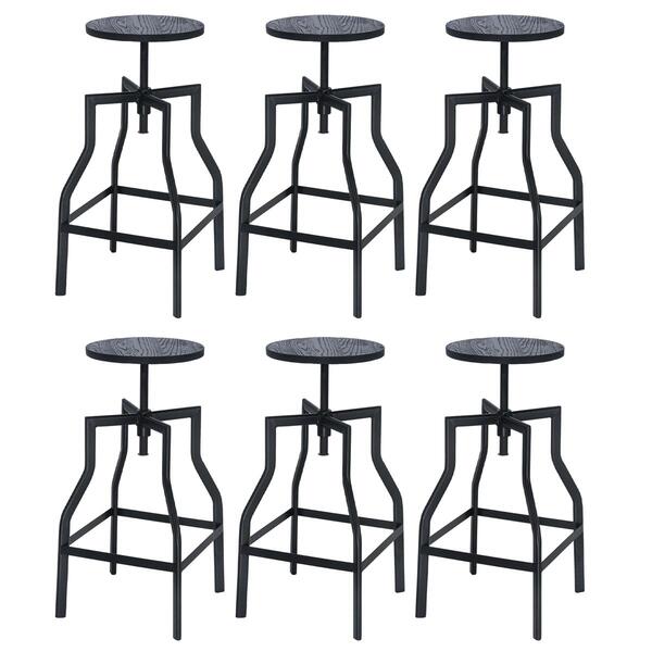 Kit 6 Banquetas Altas Retro Loft Bancada Industrial Turner