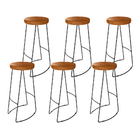 Kit 6 Banquetas Altas Togo Industrial Madeira Maciça Peroba R