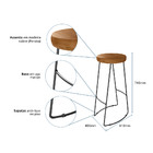 Kit 6 Banquetas Altas Togo Industrial Madeira Maciça Peroba R