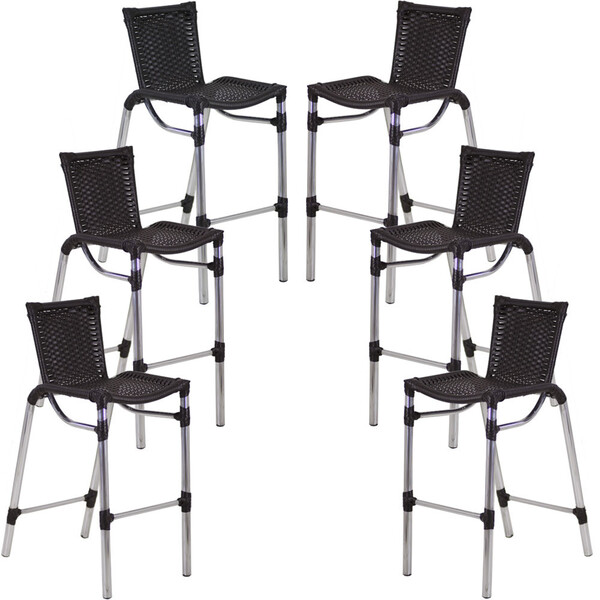 Kit 6 Banquetas Alumínio Fortaleza Alta Para Balcão Cozinha B