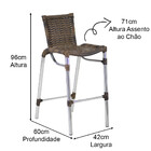 Kit 6 Banquetas Alumínio Fortaleza Alta Para Balcão Cozinha B