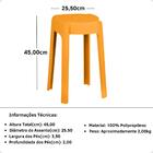 Kit 6 Banquetas Baixa Empilhável Nordica - Laranja