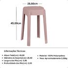 Kit 6 Banquetas Baixa Empilhável Nordica - Rosa