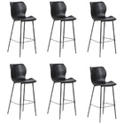 Kit 6 Banquetas Base Aço Fixa Naboo Pu Preto G56 - Gran Belo