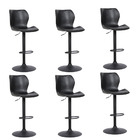 Kit 6 Banquetas Base Em Aço Giratória Naboo Com Regulagem De