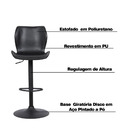 Kit 6 Banquetas Base Em Aço Giratória Naboo Com Regulagem De