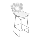 Kit 6 Banquetas Bertoia Cromada D70 Com Assento Sintético Bra