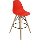 Kit 6 Banquetas Charles Eames Eiffel Wood Design Base Fixa Ma