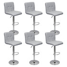 Kit 6 Banquetas Confort Gomos Estofada Couro Giratória C/ Reg