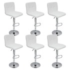 Kit 6 Banquetas Confort Gomos Estofada Couro Giratória C/ Reg