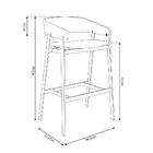 Kit 6 Banquetas Decorativas Base Aço Luke Suede Marrom/noguei