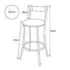 Kit 6 Banquetas Em Aço Ouro Envelhecido Assento Preto Pequim