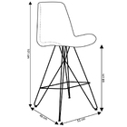 Kit 6 Banquetas Fixa Decorativa Base De Aço Bernice Linho Cor