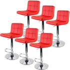 Kit 6 Banquetas Gomos Vermelha Para Cozinha
