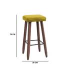 Kit 6 Banquetas Malbec Suede Amarelo Pés Palito Bnn Decor