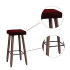 Kit 6 Banquetas Malbec Suede Bordo Pés Palito Bnn Decor