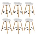 Kit 6 Banquetas Médias Bancada Cozinha Cassia Bd 66 Cm Branco