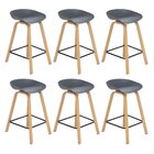 Kit 6 Banquetas Médias Bancada Cozinha Cassia Bd 66 Cm Cinza