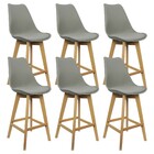 Kit 6 Banquetas Monty Leda Luisa Saarinen Alta Base Fixa Made