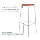 Kit 6 Banquetas Para Cozinha Com Base De Aço Cumbuca Branco/n