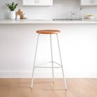 Kit 6 Banquetas Para Cozinha Com Base De Aço Cumbuca Branco/n