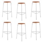 Kit 6 Banquetas Para Cozinha Com Base De Aço Cumbuca Branco/n