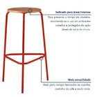 Kit 6 Banquetas Para Cozinha Com Base De Aço Cumbuca Vermelho