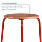 Kit 6 Banquetas Para Cozinha Com Base De Aço Cumbuca Vermelho
