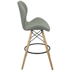 Kit 6 Banquetas Slim Eiffel Wood Estofada - Cinza