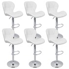 Kit 6 Banquetas Slim Estofada Giratória C/ Regulagem - Branco