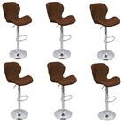 Kit 6 Banquetas Slim Estofada Giratória C/ Regulagem - Marrom