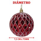 Kit 6 Bolas De Natal Enfeite Árvore De Natal Vermelha 75mm