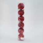 Kit 6 Bolas De Natal Enfeite Árvore De Natal Vermelha 75mm