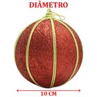 Kit 6 Bolas Glitter Vermelho Árvore De Natal Artesanal 10cm