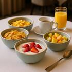 Kit 6 Bowls Melamina Tigela 600ml Cinza Class Wolff Cumbucas