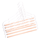 Kit 6 Cabide Ferreiro Com Barra Em Madeira Para Organização D