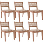 Kit 6 Cadeira Área Externa Cozinha Varanda Corda Náutica Bege