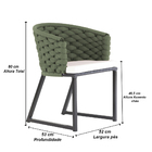 Kit 6 Cadeira Bali Alumínio Em Tricô Náutico E Mesa Trama Ori