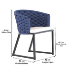 Kit 6 Cadeira Bali Alumínio Em Tricô Náutico E Mesa Trama Ori