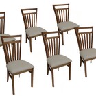 Kit 6 Cadeira De Jantar Em Madeira Maciça Estofada Larissa