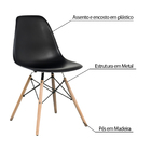 Kit 6 Cadeira Decorativa Para Sala E Cozinha Garabit Preto G0