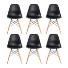 Kit 6 Cadeira Decorativa Para Sala E Cozinha Garabit Preto G0