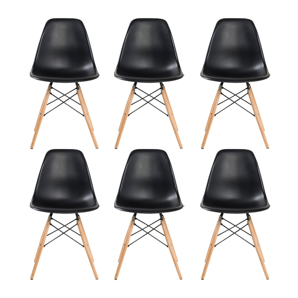 Kit 6 Cadeira Decorativa Para Sala E Cozinha Garabit Preto G0