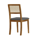 Kit 6 Cadeira Estofada Jantar Rubi Linho Madeira Maciça Cinza